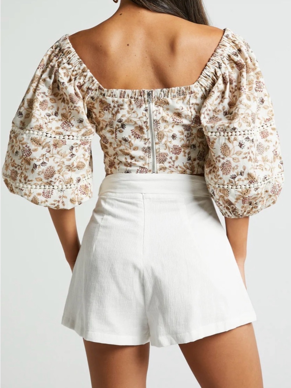 Showpo Belted High Waisted White Shorts - Picture 2 of 6